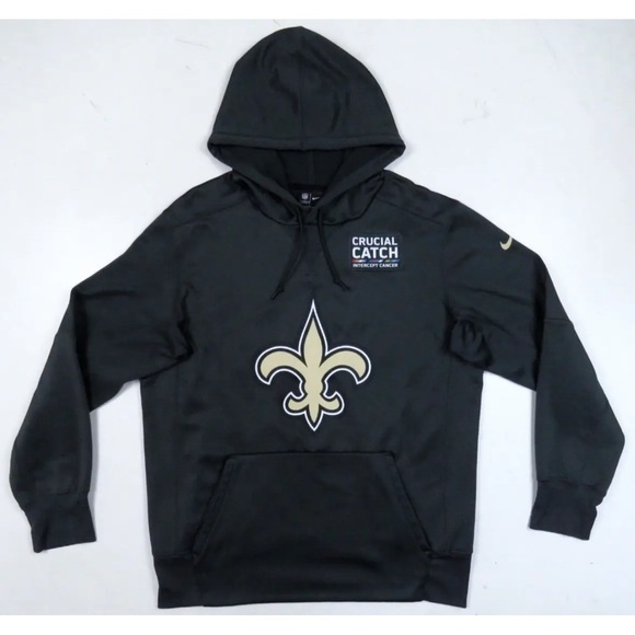 New Orleans Saints Nike On Field Crucial Catch Intercept Cancer Hooded Pullover - Picture 1 of 10